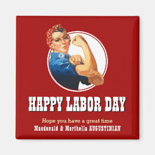 LABOR DAY BBQ Rosie Riveter Magneet