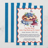 Labor Day Blueberry Pie Bakwedstrijd Uitnodiging (Voorkant / Achterkant)