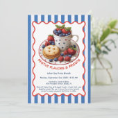 Labor Day Brunch Uitnodiging – Gebak en Fruit (Staand voorkant)