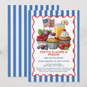 Labor Day Brunch Uitnodiging – Gebak en Fruit (Voorkant / Achterkant)