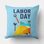 Labor Day Construction Worker Helmet Design Kussen (Voorkant)
