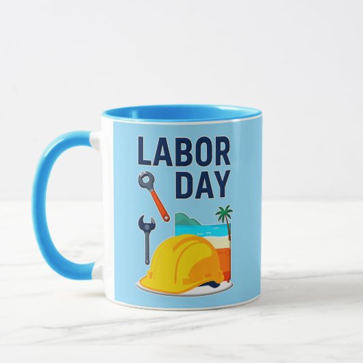 Labor Day Construction Worker Helmet Design Mok (Links)