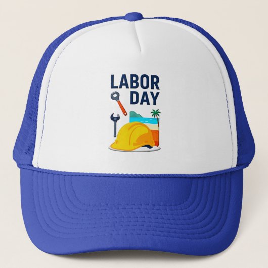 Labor Day Construction Worker Helmet Design Trucker Pet (Voorkant)