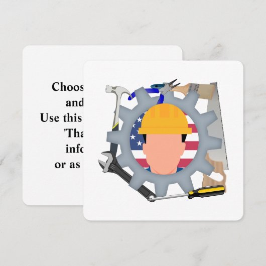 Labor Day Construction Worker Kaart (Voorkant / Achterkant)