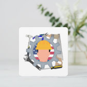 Labor Day Construction Worker Kaart (Staand voorkant)