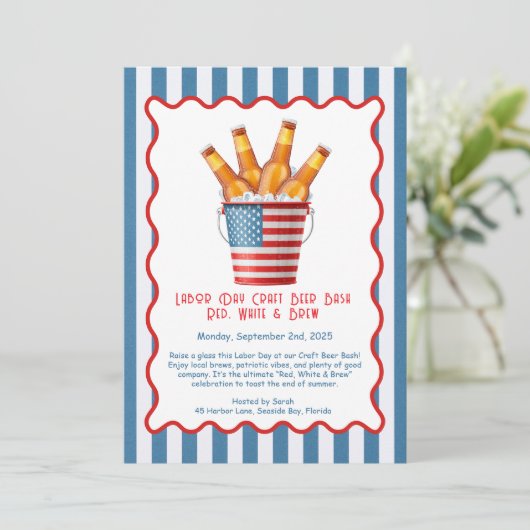 Labor Day Craft Beer Bash - Rood, Wit, Brouwen Kaart (Staand voorkant)