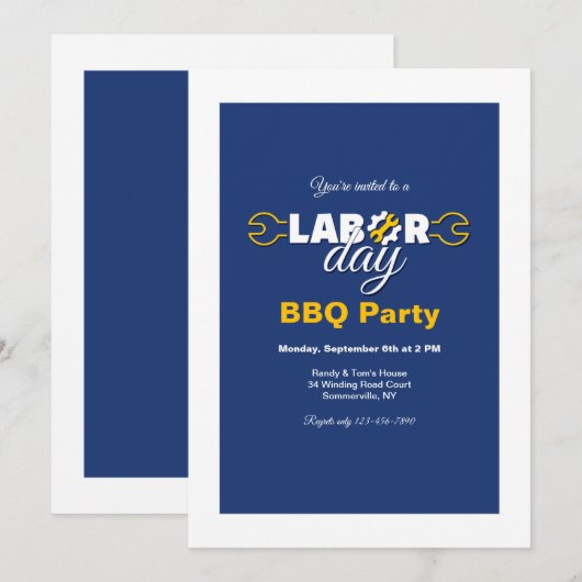 Labor Day-feest Kaart (Voorkant / Achterkant)