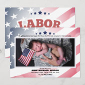 Labor Day Foto Geboorteaankondiging Feestdagenkaart (Voorkant / Achterkant)