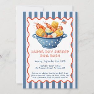 Labor Day Garnaal Kookfeest Uitnodiging – Patriott