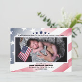 Labor Day Geboorte Foto Aankondiging (Staand voorkant)