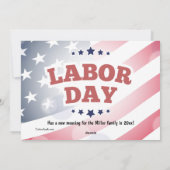 Labor Day Geboorte Foto Aankondiging (Achterkant)