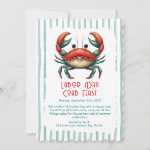 Labor Day Krab Feest Uitnodiging Patriottische Zee