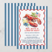 Labor Day Kreeft Kookfeest Uitnodiging – Patriotti (Voorkant / Achterkant)
