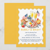 Labor Day Mimosa Brunch Uitnodiging – Patriottisch (Voorkant / Achterkant)