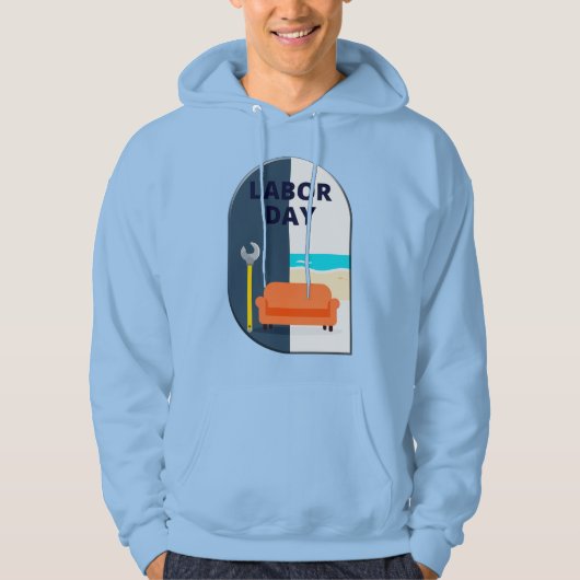 Labor Day Minimal Worker Relax Design Hoodie (Voorkant)