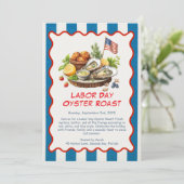 Labor Day Oyster Roast Uitnodiging Patriottische (Staand voorkant)