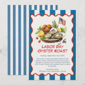 Labor Day Oyster Roast Uitnodiging Patriottische (Voorkant / Achterkant)