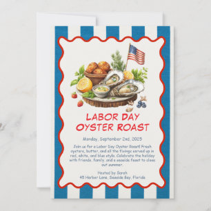 Labor Day Oyster Roast Uitnodiging Patriottische