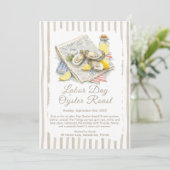 Labor Day Oyster Roast Uitnodiging Patriottische (Staand voorkant)