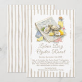 Labor Day Oyster Roast Uitnodiging Patriottische (Voorkant / Achterkant)