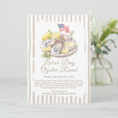 Labor Day Oyster Roast Uitnodiging  Patriottische  (Staand voorkant)