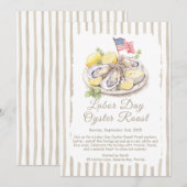 Labor Day Oyster Roast Uitnodiging  Patriottische  (Voorkant / Achterkant)
