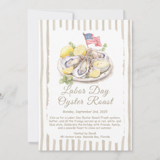 Labor Day Oyster Roast Uitnodiging Patriottische