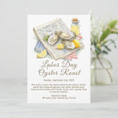 Labor Day Oyster Roast Uitnodiging Patriottische (Staand voorkant)