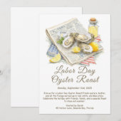 Labor Day Oyster Roast Uitnodiging Patriottische (Voorkant / Achterkant)
