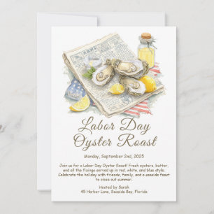 Labor Day Oyster Roast Uitnodiging Patriottische