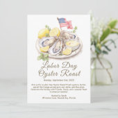 Labor Day Oyster Roast Uitnodiging Patriottische (Staand voorkant)