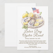 Labor Day Oyster Roast Uitnodiging Patriottische (Voorkant / Achterkant)
