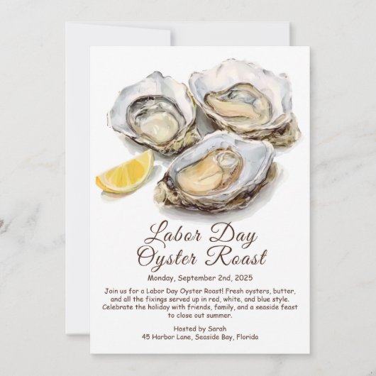 Labor Day Oyster Roast Uitnodiging Patriottische (Voorkant)