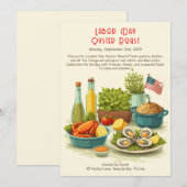 Labor Day Oyster Roast Uitnodiging Patriottische (Voorkant / Achterkant)