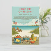 Labor Day Oyster Roast Uitnodiging  Patriottische  (Staand voorkant)