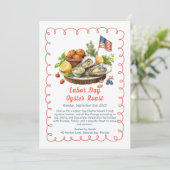 Labor Day Oyster Roast Uitnodiging Patriottische (Staand voorkant)