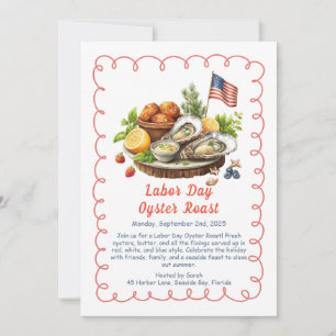 Labor Day Oyster Roast Uitnodiging Patriottische
