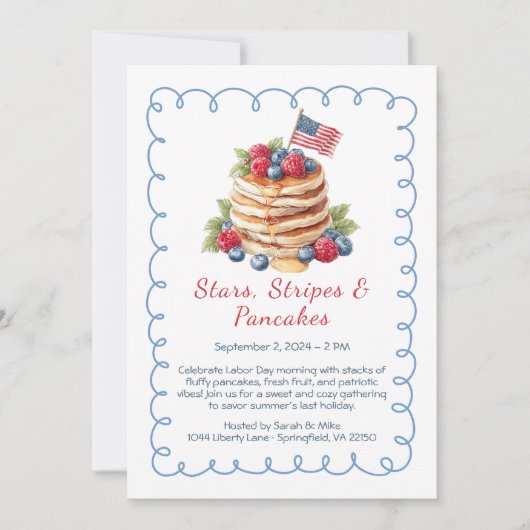 Labor Day Pannenkoeken Brunch Uitnodiging – Patrio (Voorkant)