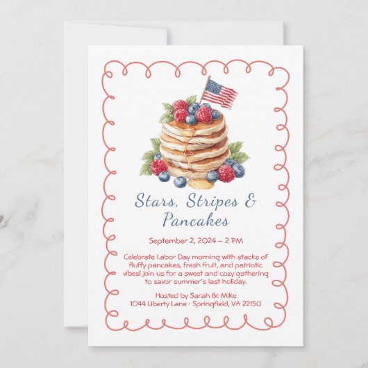 Labor Day Pannenkoeken Brunch Uitnodiging – Patrio (Voorkant)