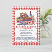 Labor Day Picknick Uitnodiging – Patriottische Bui (Staand voorkant)