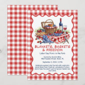 Labor Day Picknick Uitnodiging – Patriottische Bui (Voorkant / Achterkant)