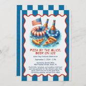 Labor Day Pizza Bier Pool Party Uitnodiging (Voorkant / Achterkant)