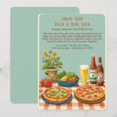 Labor Day Pizza & Bier Uitnodiging – Patriottisch (Voorkant / Achterkant)