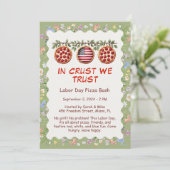 Labor Day Pizza Party Uitnodiging - Patriottische (Staand voorkant)
