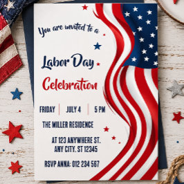 Labor Day Rood Wit Blauw Amerikaanse Vlag Feest Kaart