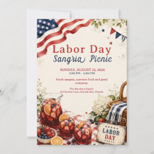Labor Day Sangria Picknick – Patriottisch  Kaart