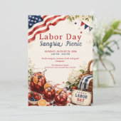 Labor Day Sangria Picknick – Patriottisch Kaart (Staand voorkant)