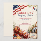 Labor Day Sangria Picknick – Patriottisch Kaart (Voorkant / Achterkant)