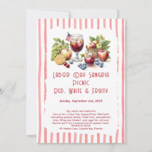 Labor Day Sangria Picknick Uitnodiging – Patriotti