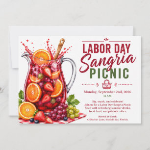 Labor Day Sangria Picknick Uitnodiging – Patriotti